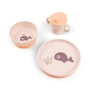 Done by Deer - Foodie Tableware set, Wally, pink (set of 3)