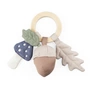 Sebra - Rattle made of organic cotton, leaf / mushroom / acorn, beige