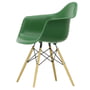 Vitra - Eames Plastic Armchair DAW RE, honey-colored ash / emerald (basic dark felt glides)