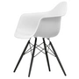 Vitra - Eames Plastic Armchair DAW RE, black maple / cotton white (basic dark felt glides)