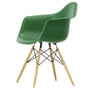 Vitra - Eames Plastic Armchair DAW RE, maple yellowish / emerald (felt glides basic dark)