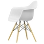Vitra - Eames Plastic Armchair DAW RE, maple yellowish / cotton white (felt glides basic dark)