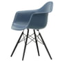 Vitra - Eames Plastic Armchair DAW RE, maple black / sea blue (felt glides basic dark)