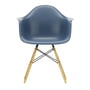 Vitra - Eames Plastic Armchair DAW RE, maple yellowish / sea blue (felt glides basic dark)