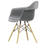 Vitra - Eames Plastic Armchair DAW RE, maple yellowish / granite gray (felt glides basic dark)