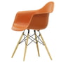 Vitra - Eames Plastic Armchair DAW RE, maple yellowish / rust orange (felt glides basic dark)