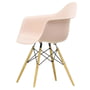Vitra - Eames Plastic Armchair DAW RE, maple yellowish / pale pink (felt glides basic dark)