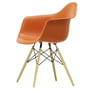 Vitra - Eames Plastic Armchair DAW RE, honey-colored ash / rust orange (basic dark felt glides)