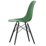 Vitra - Eames Plastic Side Chair DSW RE, black maple / emerald (basic dark felt glides)