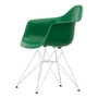Vitra - Eames Plastic Armchair DAR RE, white / emerald (basic dark felt glides)