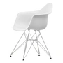 Vitra - Eames Plastic Armchair DAR RE, chrome-plated / cotton white (basic dark felt glides)