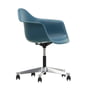 Vitra - Eames Plastic Armchair PACC RE, polished / sea blue, soft castors (hard floor)