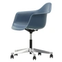 Vitra - Eames Plastic Armchair PACC RE, polished / sea blue, soft castors (hard floor)