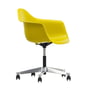 Vitra - Eames Plastic Armchair PACC RE, polished / mustard, soft castors (hard floor)