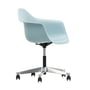 Vitra - Eames Plastic Armchair PACC RE, polished / ice gray, soft castors (hard floor)