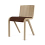 Audo - Ready Dining Chair, seat cushion, natural oak / bordeaux bouclé