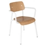 Fermob - Studie Outdoor armchair, oak / cotton white