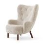 & Tradition - Petra Lounge Chair VB3, high back, oiled walnut / Moonlight sheepskin