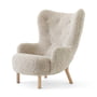 & Tradition - Petra Lounge Chair VB3, High Back, oiled oak / Moonlight sheepskin