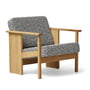 Form & Refine - Block Lounge chair, white oiled oak / black and white 0004 (Zero)