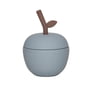 OYOY Mini apple cup with straw, dusty blue
