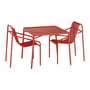 OUT Objekte unserer Tage - Ivy Garden set (garden table 90 x 90 cm & 2 x garden chairs), sienna red