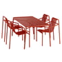 OUT Objekte unserer Tage - Ivy Garden set (garden table 170 x 90 cm & 4 x garden chairs), sienna red