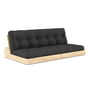 Karup Design - Base Sofa bed, clear lacquered pine / dark grey