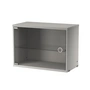 String - Display cabinet with swinging glass door, 58 x 30 cm, gray