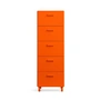 String - Relief Chest of drawers with legs, high, 41 x 41 x 115 cm, orange