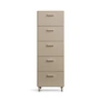 String - Relief Chest of drawers with legs, high, 41 x 41 x 115 cm, beige