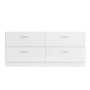 String - Relief Chest of drawers with plinth, low, 123 x 41 x 46.6 cm, white