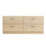 String - Relief Chest of drawers with plinth, low, 123 x 41 x 46.6 cm, ash