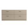 String - Relief Chest of drawers with plinth, low, 123 x 41 x 46.6 cm, beige
