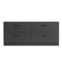 String - Relief Chest of drawers with plinth, low, 123 x 41 x 46.6 cm, gray