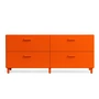 String - Relief Chest of drawers with legs, low, 123 x 41 x 46.6 cm, orange