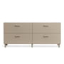 String - Relief Chest of drawers with legs, low, 123 x 41 x 46.6 cm, beige