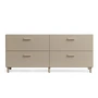 String - Relief Chest of drawers with legs, low, 123 x 41 x 46.6 cm, beige