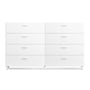 String - Relief Chest of drawers with legs, wide, 2 x 82 x 41 x 92.2 cm, white