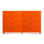 String - Relief Chest of drawers with legs, wide, 2 x 82 x 41 x 92.2 cm, orange