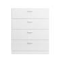 String - Relief Chest of drawers with plinth, wide, 82 x 41 x 92.2 cm, white