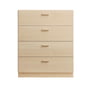 String - Relief Chest of drawers with plinth, wide, 82 x 41 x 92.2 cm, ash