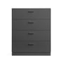 String - Relief Chest of drawers with plinth, wide, 82 x 41 x 92.2 cm, gray