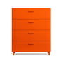 String - Relief Chest of drawers with legs, wide, 82 x 41 x 92.2 cm, orange