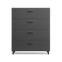 String - Relief Chest of drawers with legs, wide, 82 x 41 x 92.2 cm, gray