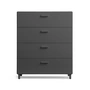 String - Relief Chest of drawers with legs, wide, 82 x 41 x 92.2 cm, gray