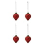 House Doctor - Hinda ornament, H 9.5 cm, red (set of 4)