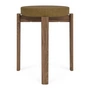 Audo - Passage Stool, walnut / gold (fabric Audo Bouclé 06)