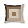 ferm Living - Border Patchwork Cushion, 50 x 50 cm, coffee / dark sand