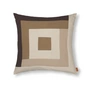 Ferm Living - Border Patchwork Cushion, 50 x 50 cm, coffee / dark sand